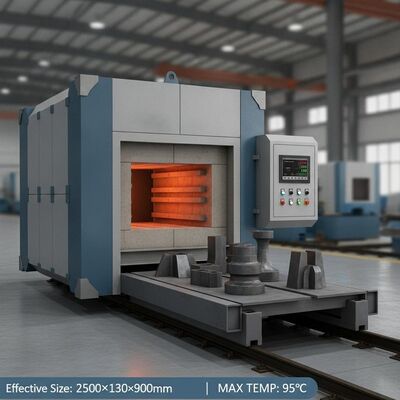 Купить Электрическая печь с выдвижным подом размером 2500×1300×900 мм и номинальной температурой 950°C для термообработки Производство в сети
